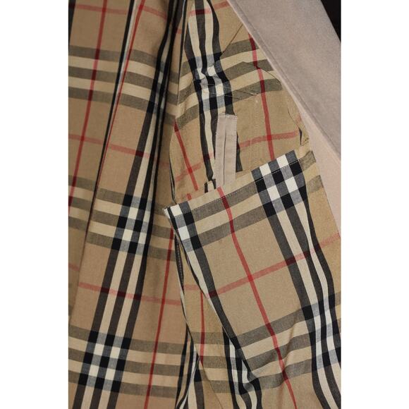 Burberry Vintage Trench Coat Khaki With Nova Check Pattern Liner Unisex - Picture 6 of 14